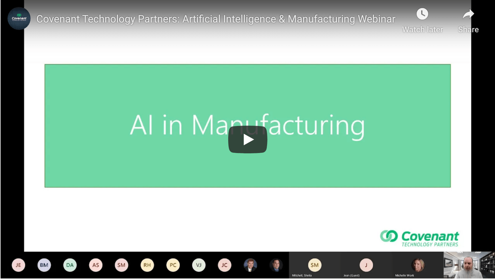 Covenant Technology Partners: AI in Manufacturing Webinar Image