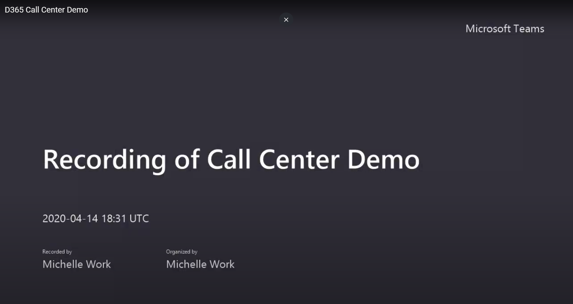 D365 Call Center Demo
